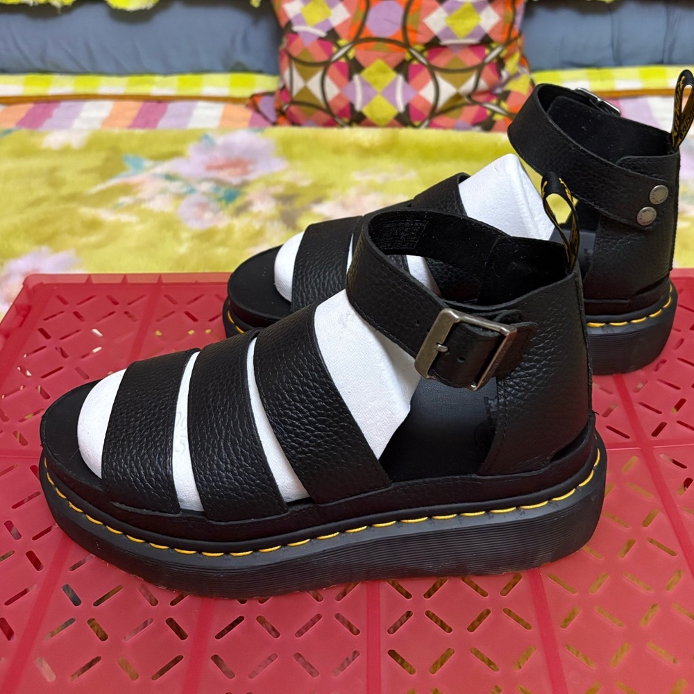 Dr. Martens CLARISSA II WOMEN'S LEATHER PLATFORM SANDALS - Picture 7 of 9